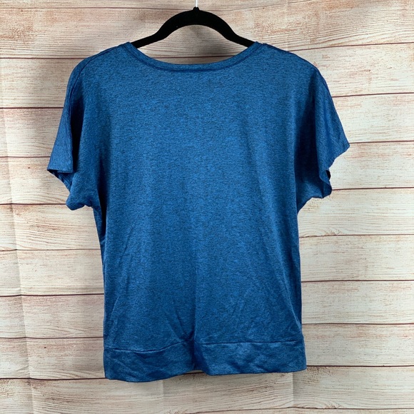 Apt 9 Short Sleeve Blue Top Gathered Front - Picture 2 of 5